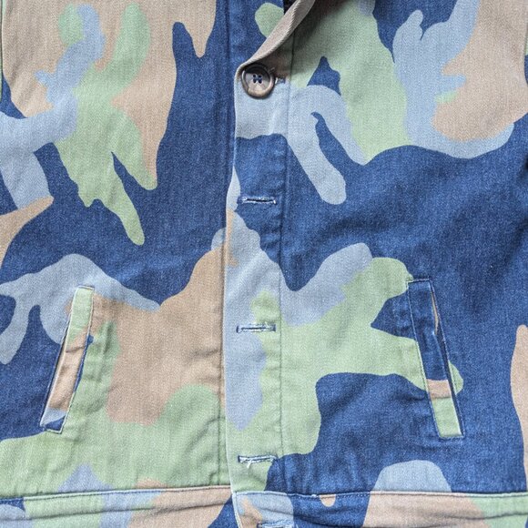 Boy + Girl Made in USA Boy Size 2 (fits larger) Sherpa lined Camo Denim Jacket - Picture 4 of 8